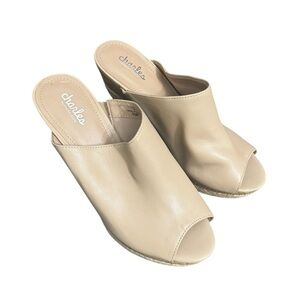 Charles David Andes Leather Wedge Espadrille Sandals Size 
9 1/2.